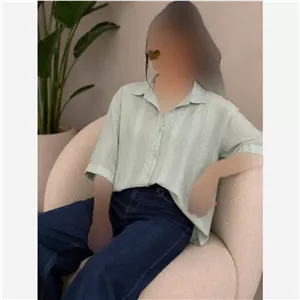 شومیز باکسی زنانه جنس شنل لخت آستین سه ربع فری سایز