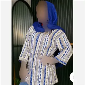 تونیک کیمونو یقه کوبایی منگوله دار جنس کراش رنگ خردلی