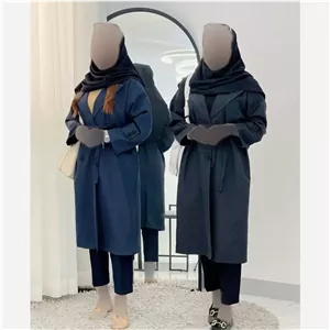 مانتو دانشجویی تینا جنس پرشیا دیپلمات کمربند دار