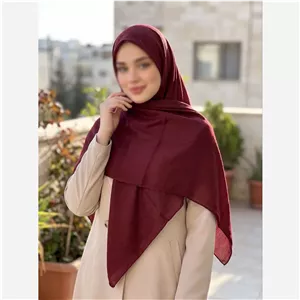 روسری سوپر کرپ زرشکی قواره بزرگ سایز 140