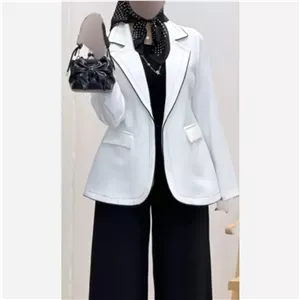 کت تک رویال جنس مازراتی درجه یک رنگ مشکی و سفید سایز 36 تا 48