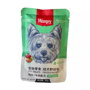 پوچ توله سگ با طعم مرغ و گوشت گاو ونپی Wanpy Chicken & Beef وزن ۸۰ گرم