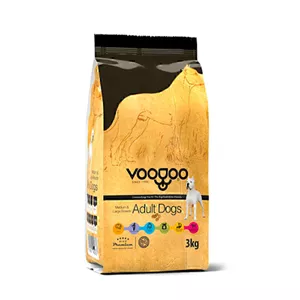 غذای خشک سگ بالغ نژاد بزرگ و متوسط وودو VooDoo Medium & Large Adult وزن 3 کیلوگرم