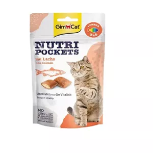 اسنک تشویقی گربه جیم کت با طعم سالمون GimCat Nutri Pockets Salmon وزن 60 گرم