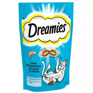 تشویقی گربه دریمیز با طعم ماهی سالمون Dreamies Cat Snack with Salmon وزن 60 گرم