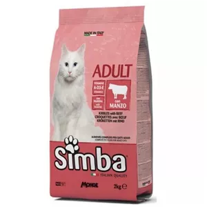 غذای خشک گربه بالغ سیمبا مونژه طعم گوشت Simba food for cats whit Beef وزن 400 گرم