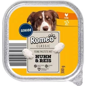 ووم سگ رومئو طعم مرغ سگ مسن Romeo Senior Dog Food Chicken Flavor وزن 300 گرم
