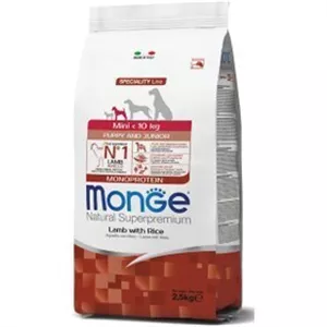 غذای خشک توله سگ نژاد کوچک مونژ Monge Mini Puppy and Junior Lamb and Rice وزن 2.5 کیلوگرم