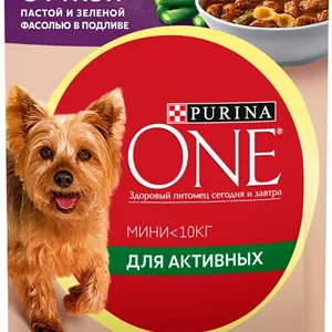 پوچ سگ پورینا وان طعم اردک و نخود فرنگی در سس Purina one with duck paste and green beans in gravy وزن 75 گرم