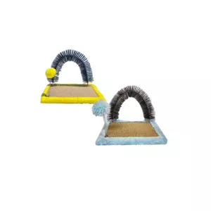 اسکرچر چوبی کنفی پوم پوم دار و دارای برس ماساژور Cat Scratcher