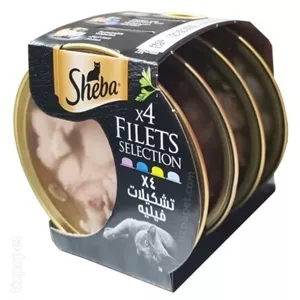 پک کنسرو فیله شبا 4 طعم Sheba 4X Fillet Selection بسته 4 عددی