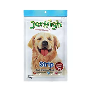 تشویقی سگ با طعم مرغ جرهای Jerhigh Strip Chicken وزن 70 گرم