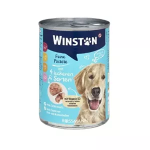 کنسرو غذای سگ بالغ وینستون با طعم گوشت گاو و مرغ و بوقلمون و خوک Winston Adult Beef & Chicken & Turkey & Pork وزن 400 گرم
