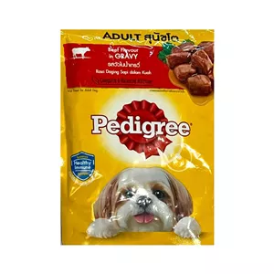 پوچ سگ پدیگری با طعم گوشت و سبزیجات Pedigree Beef وزن 75 گرم