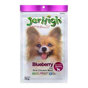 تشویقی سگ با طعم مرغ و بلوبری جرهای Jerhigh Chicken Sticks وزن 70 گرم