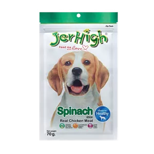 تشویقی سگ جرهای با طعم اسفناجJerhigh Chicken Sticks Spinach وزن 70 گرم