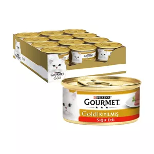 کنسرو پورینا گورمت بافت پته با طعم گوشت Gourmet Gold Pate Beef بسته 24 عددی