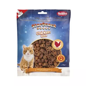 تشویقی گربه نوبی مدل کرانچی طعم گوشت مرغ Nobby Star Snack وزن 180 گرم