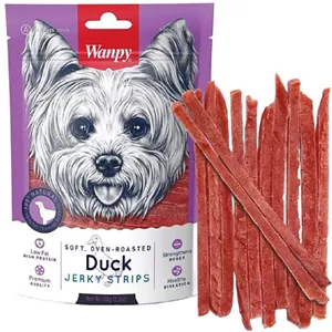 تشویقی سگ ونپی مدل اردک رشته ای Duck Jerky Strips وزن 100 گرم
