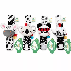 مچ‌بند جغجغه‌ای پولیشی نوزاد طرح حیوانات هپی مانکی Happy Monkey Baby Plush Wrist Rattles