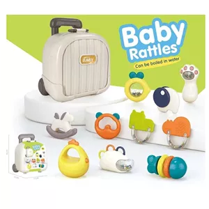 ست دندانگیر و جغجغه طرح چمدانی (چمدونی) Baby Rattle | آموزشی، ایمن و مناسب رشد کودک