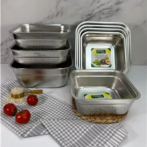 آبکش لگن استیل یونیک 4تیکه مربع