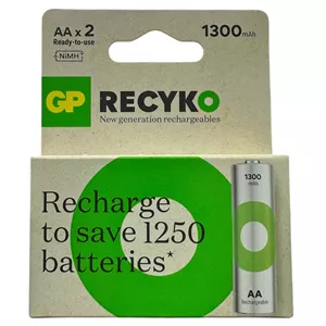 باتری قلمی شارژی جی پی 1300میلی آمپر (اصلی) RECYKOضمانت اصالت