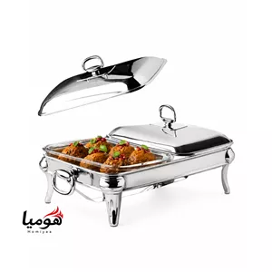 سوفله مستطیل دو قلو نقره ای هومیا مدل ROMA