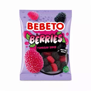 پاستیل تمشک و شاه‌توت ببتو ۸۰ گرمی - (Bebeto Berries Gummy Candy 80 g)