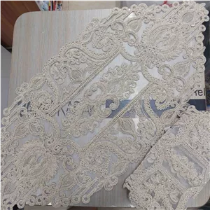 رومیزی دانتل مخمل الیزه ترک ۳ تکه مدل الگانت