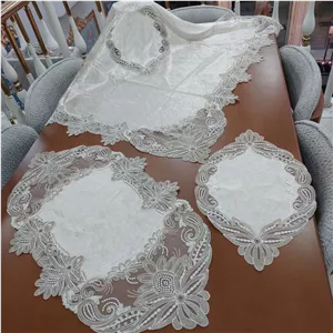 رومیزی دانتل مخمل الیزه ترک ۵ تکه یونیک