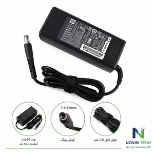 شارژر لپ تاپ اچ پی HP 19V 4.74A 90W فیش بزرگ 7.4×5.0 میلی‌متر | اورجینال Grade A