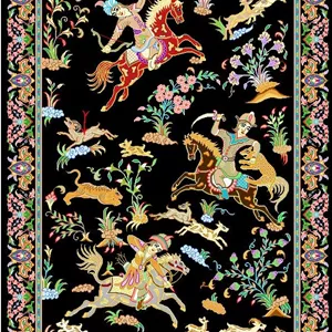 نخ و نقشه تابلو فرش طرح شکارگاه (کد A19-166)