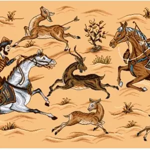 نخ و نقشه تابلو فرش طرح شکارگاه(کد A24-777)