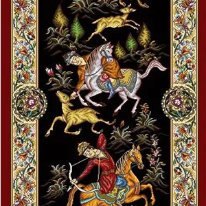 نخ و نقشه تابلو فرش طرح H2-85شکارگاه