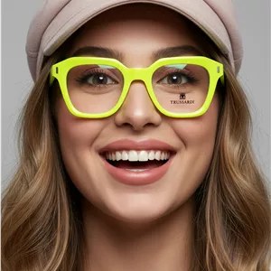 عینک طبی زنانه trussardi مربعی زرد خاص