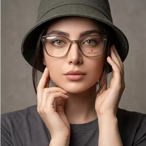 عینک طبی زنانه trussardi  نیمه گربه ای کاراملی
