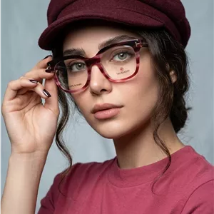 عینک طبی زنانه trussardi مربعی زرشکی خاص