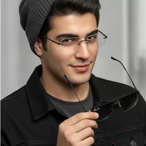 عینک طبی کاور دار مگنتی مردونه بدون فریم rayban