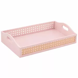 سینی دسته دار طرح حصیری کد P247 سایز 22*33 سانتی متر