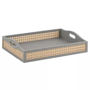 سینی دسته دار طرح حصیری کد G247 سایز 22*33 سانتی متر