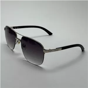 عینک آفتابی مردانه کارتیر Cartier مدل Santos مشکی نقره ای