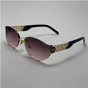 عینک آفتابی فیلیپ پلین Philip Plein مدل Luxury Shield فریم لس بنفش صورتی - لنز UV400