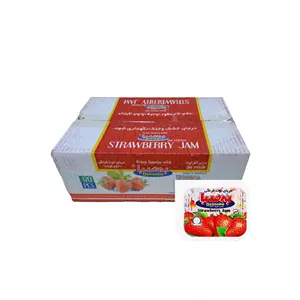 مربا توت فرنگی تک نفره به صبا کاله 25 گرم کارتن 120 عددی
