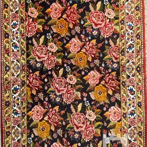 فرش دستباف قالیچه بختیاری (نقشه افشان مشکی)