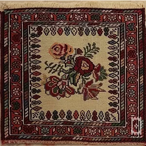 گلیم دستباف کوچک پارچه سیرجان (نقشه گلدانی کرم)