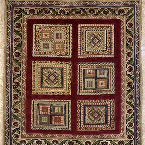 گلیم فرش دستباف پشتی سیرجان (نقشه خشتی لاکی)