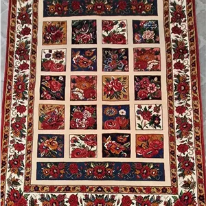 فرش دستباف پرده بختیاری (نقشه خشتی کرم)