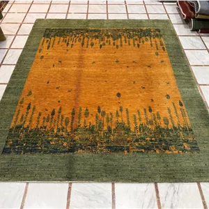 گبه دستباف پرده شیراز (نقشه کف ساده طلایی)