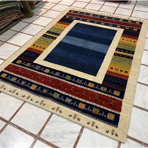 گبه دستباف قالیچه شیراز (نقشه خشتی آبی)